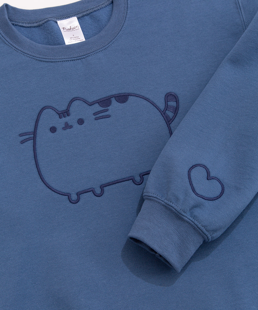 Pusheen Blue Embroidered Unisex Sweatshirt