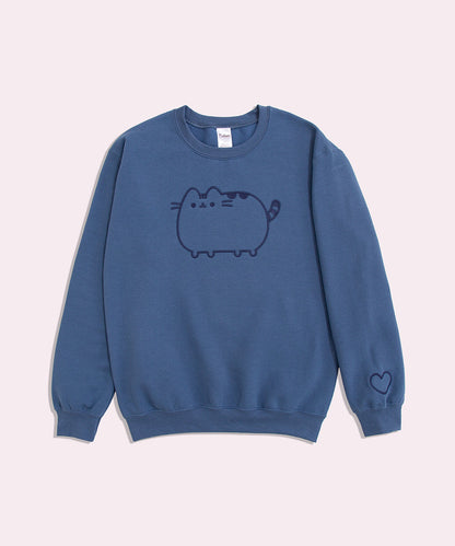 Pusheen Blue Embroidered Unisex Sweatshirt